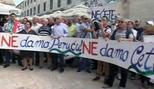 TE Peruća - Prosvjed